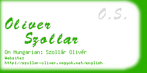oliver szollar business card